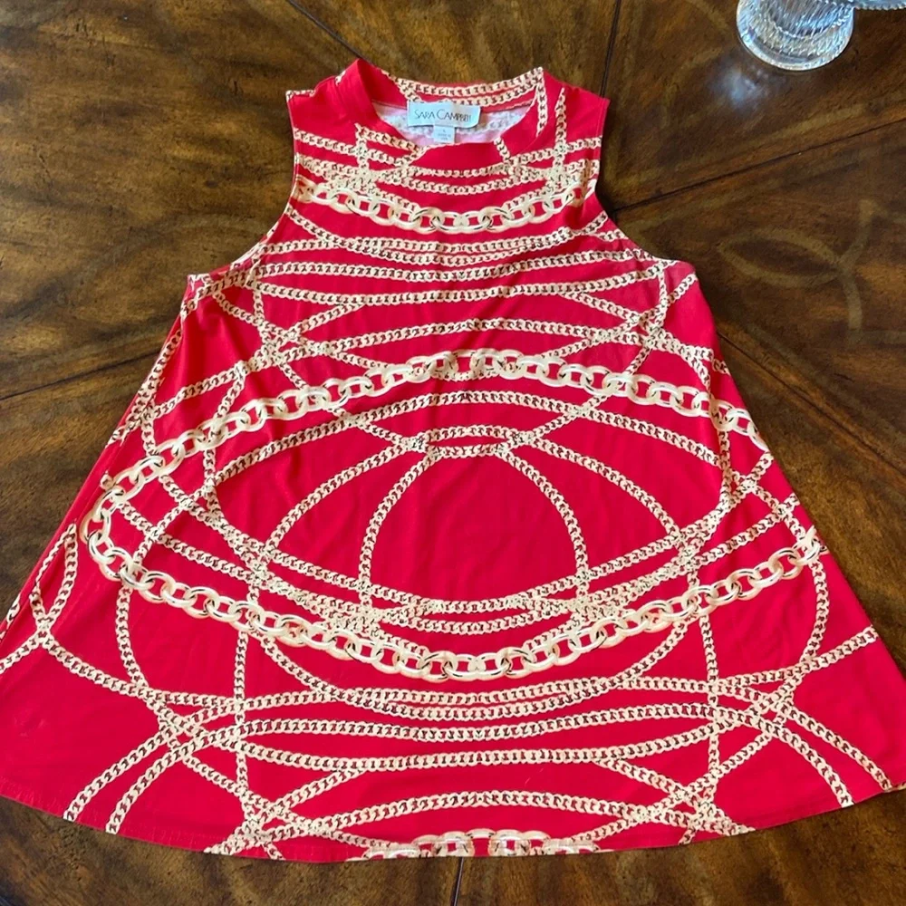 Sara Campbell red top size large - Picture 1 of 3